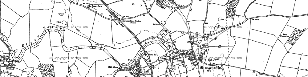 Old map of Shrawardine in 1881