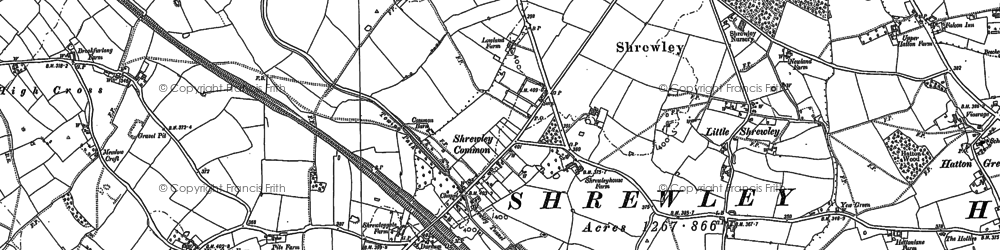 Old map of Pinley Green in 1886