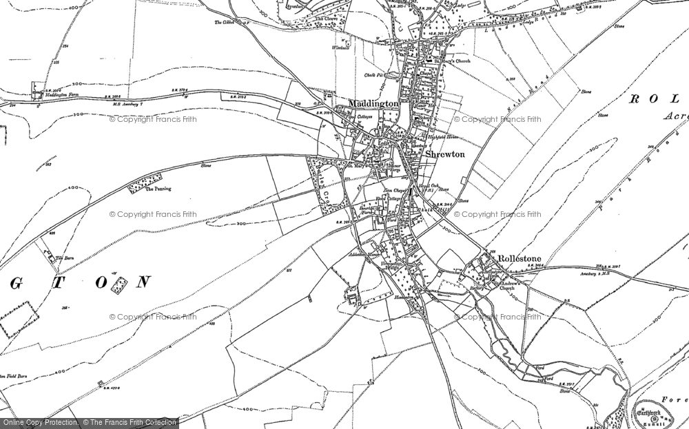 Old Map of Historic Map covering Elston in 1899