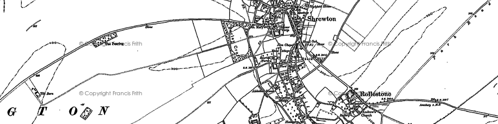 Old map of Rollestone in 1899