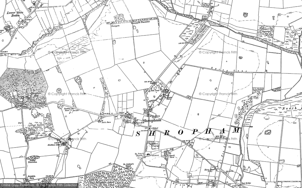 Old Map of Historic Map covering Linger Hill in 1882