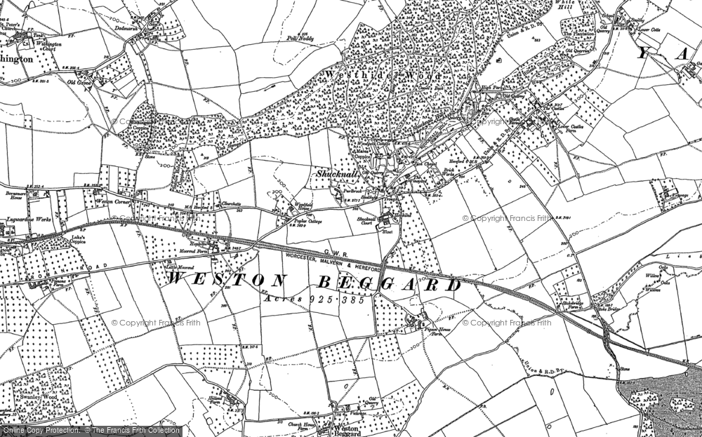 Old Map of Shucknall, 1886 in 1886