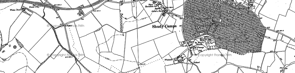 Old map of Shudy Camps in 1901