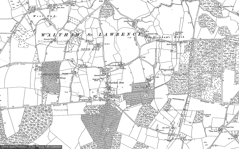 Old Map of Historic Map covering Beenham's Heath in 1898