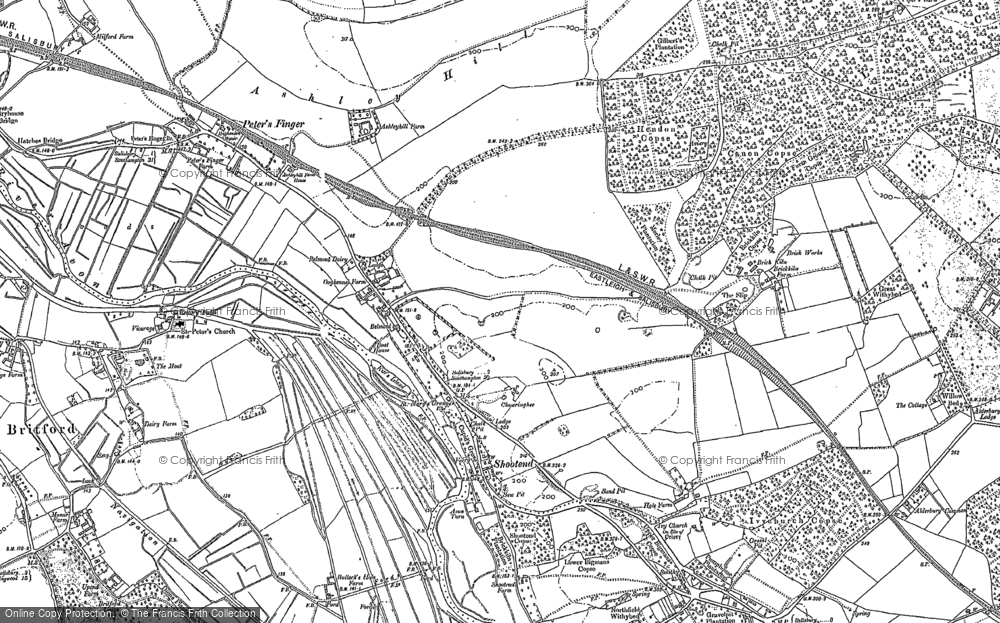 Old Map of Historic Map covering Beechy Dean Copse in 1900