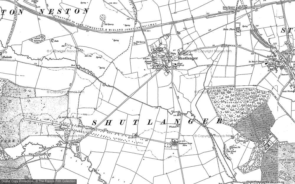 Old Map of Shutlanger, 1883 - 1899 in 1883