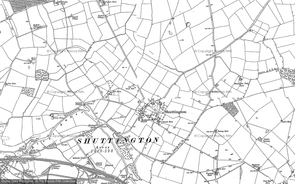 Old Map of Shuttington, 1900 - 1901 in 1900