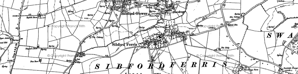 Old map of Sibford Gower in 1899