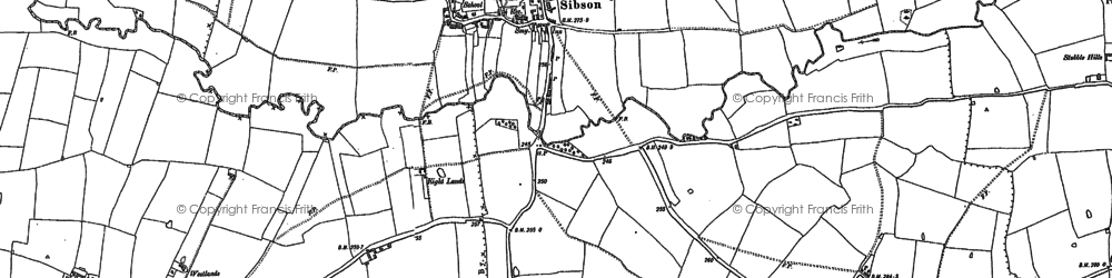 Old map of Sibson in 1885