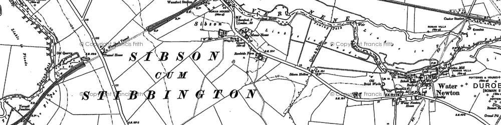 Old map of Sibson in 1899
