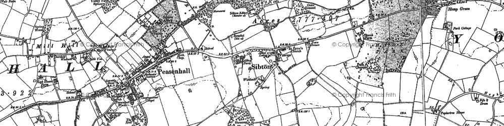Old map of Sibton in 1883