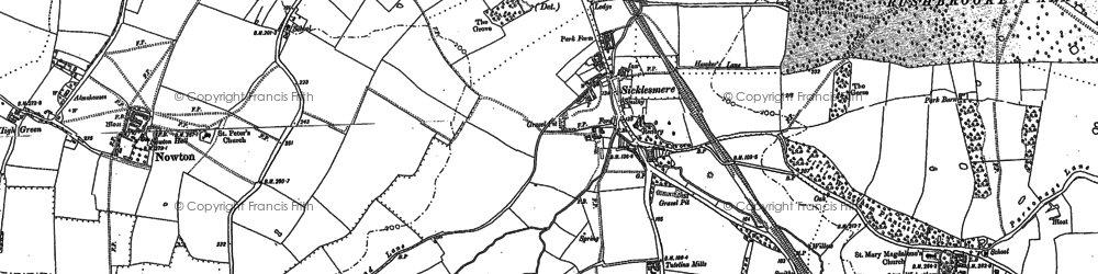 Old map of Sicklesmere in 1883