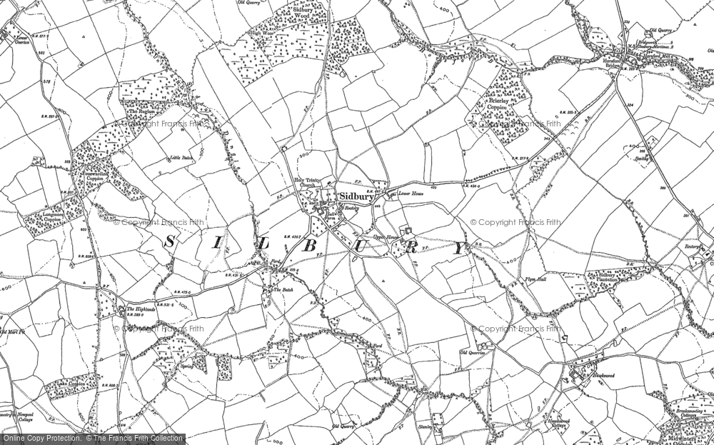 Old Map of Sidbury, 1882 - 1883 in 1882