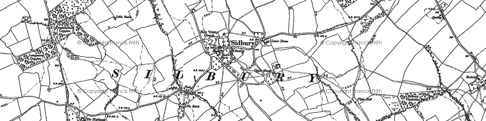 Old map of Sidbury in 1882