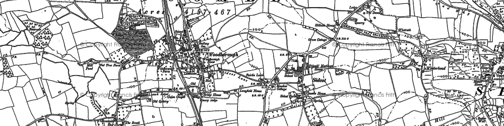 Old map of Hale Coombe in 1883