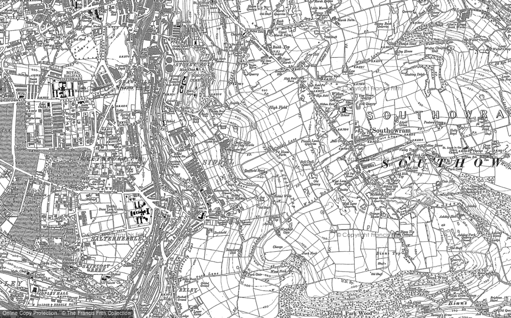 Old Map of Siddal, 1893 in 1893