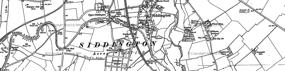 Old map of Upper Siddington in 1875