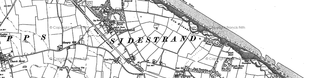 Old map of Sidestrand in 1885