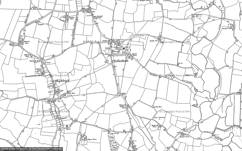 Old Map of Sidlesham, 1909 in 1909