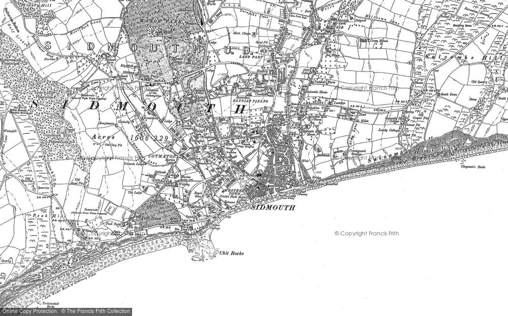 Old Map of Sidmouth, 1888 in 1888