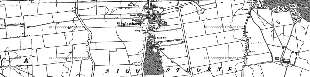 Old map of Sigglesthorne in 1890