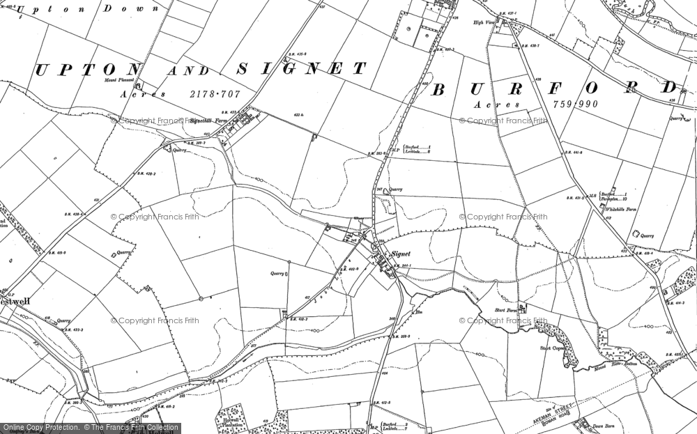 Old Map of Signet, 1889 in 1889