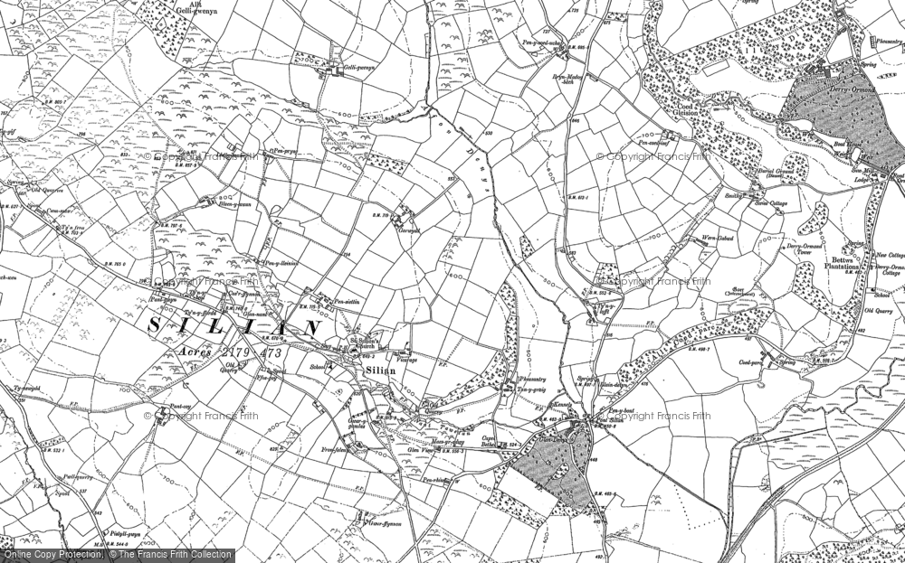 Old Map of Historic Map covering Afon Denys in 1887