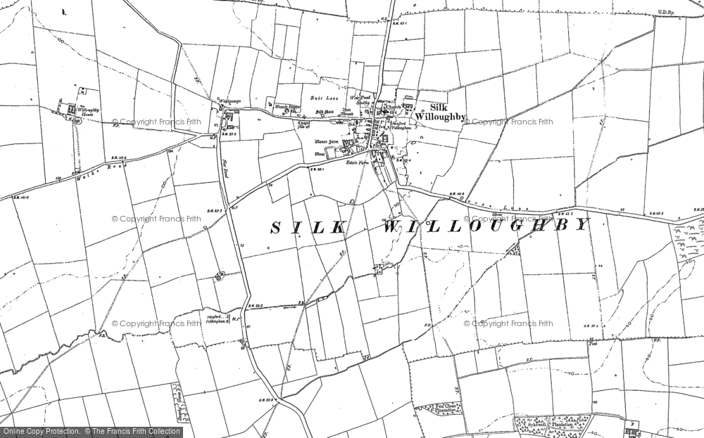 Old Map of Silk Willoughby, 1887 in 1887