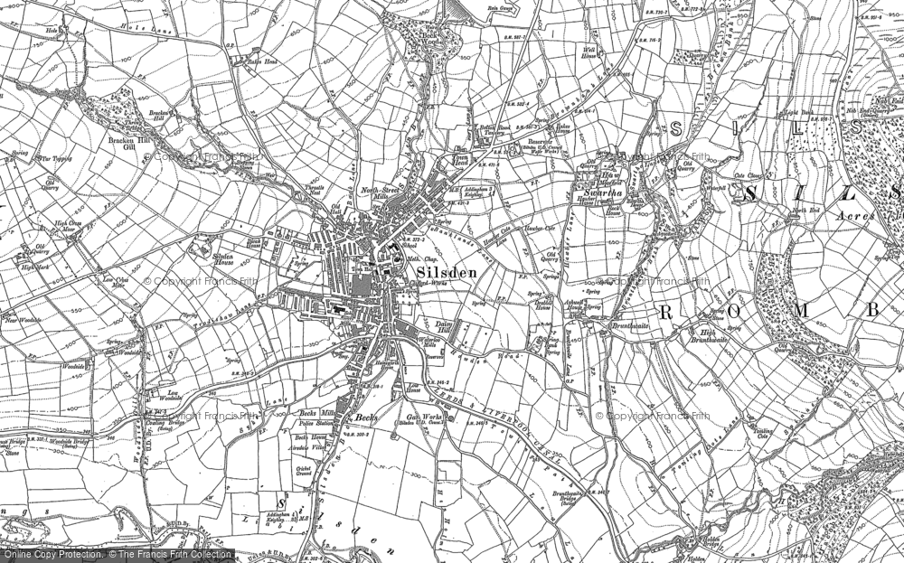 Old Map of Historic Map covering Brunthwaite Crag in 1889