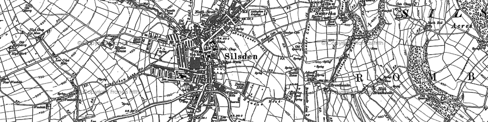 Old map of Silsden in 1889