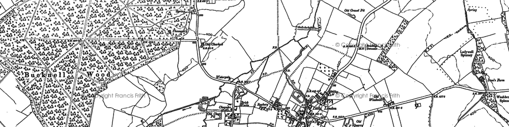 Old map of Silverstone in 1883