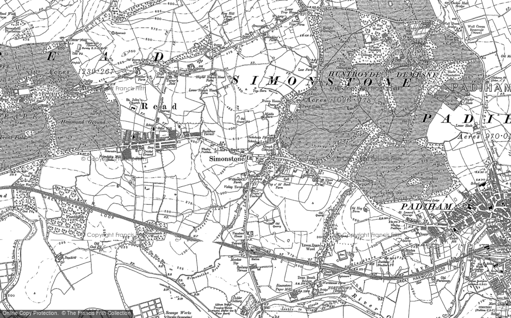 Old Map of Simonstone, 1892 in 1892