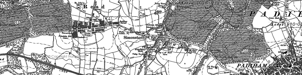 Old map of Altham Br in 1892