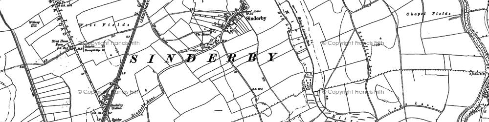 Old map of Sinderby in 1891