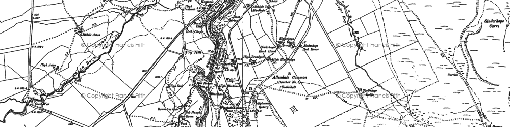Old map of Acton Burn in 1895