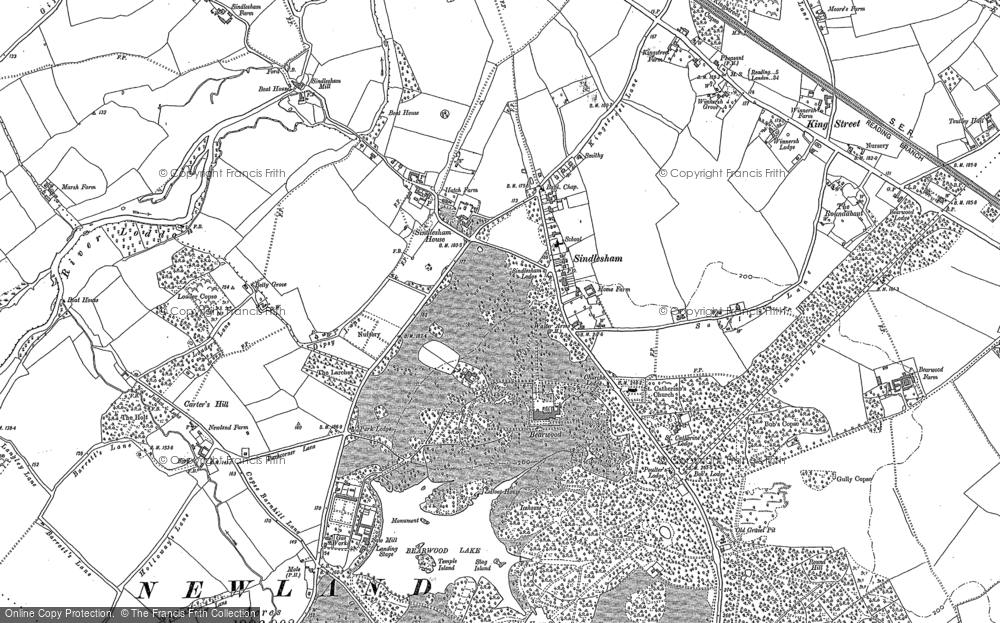 Old Map of Sindlesham, 1898 in 1898