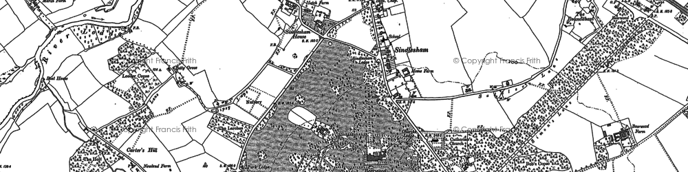 Old map of Sindlesham in 1898
