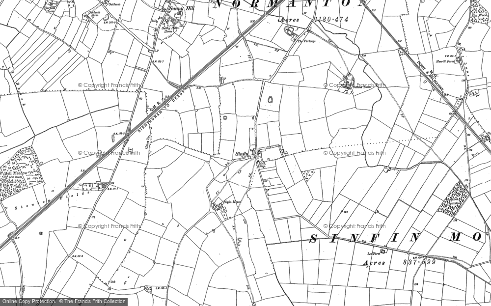 Old Map of Sinfin, 1881 - 1899 in 1881