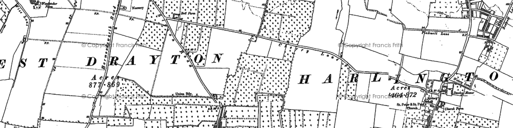 Old map of Sipson in 1894