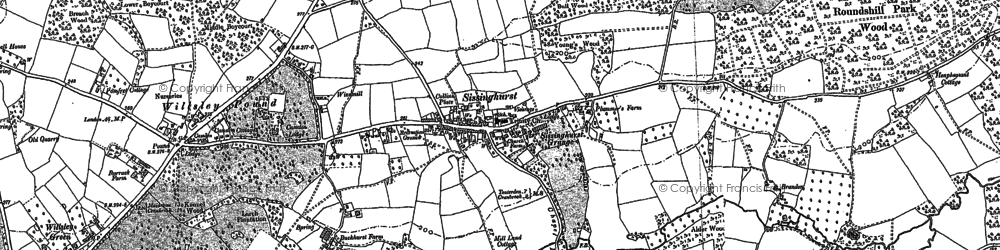 Old map of Sissinghurst in 1895