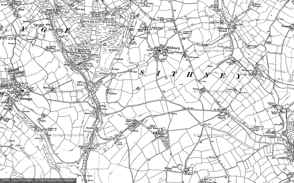 Old Map of Historic Map covering Chynhale in 1906