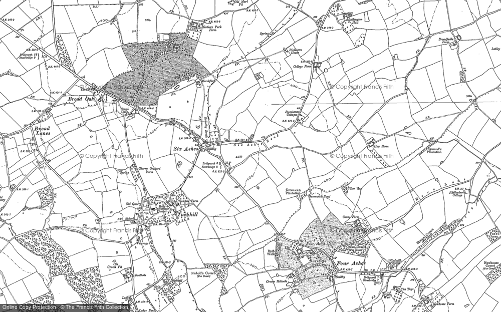 Old Map of Historic Map covering Gatacre Park in 1901