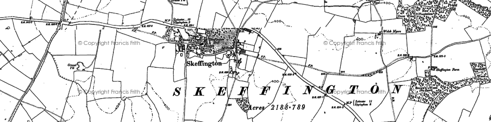 Old map of Skeffington in 1884