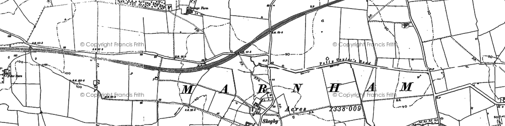 Old map of Woodcoates in 1884