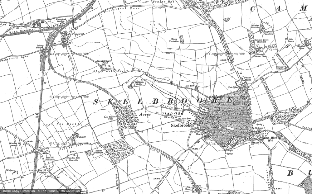 Old Map of Historic Map covering Barnsdale Bar in 1891