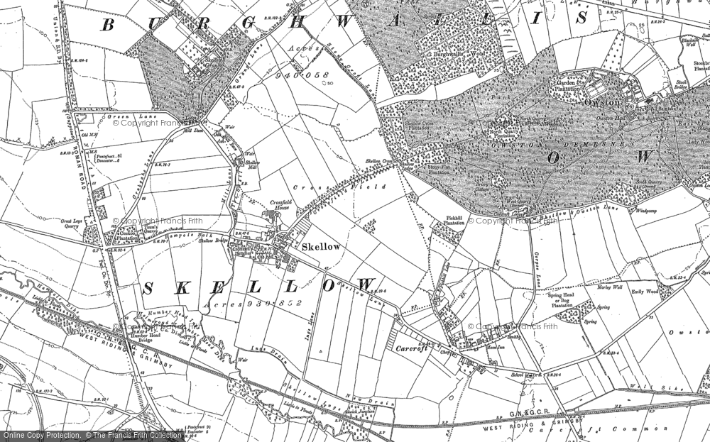 Old Map of Skellow, 1891 in 1891