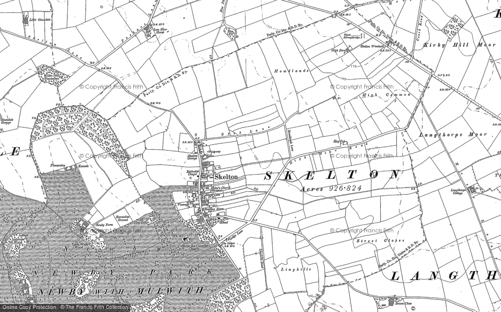 Old Map of Skelton on Ure, 1889 - 1892 in 1889
