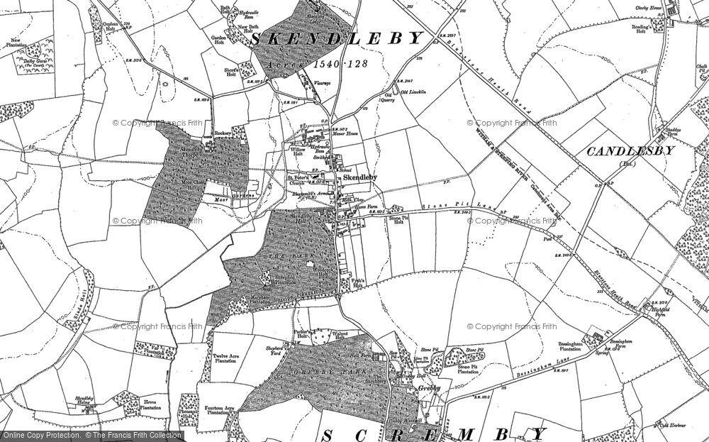 Old Map of Skendleby, 1887 in 1887