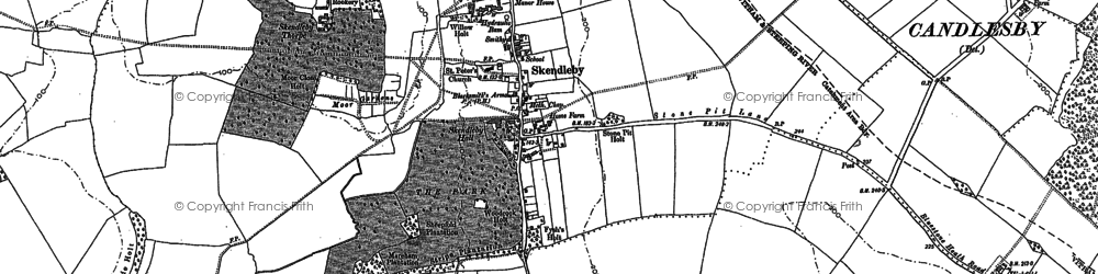 Old map of Skendleby in 1887