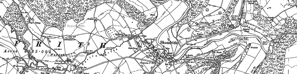 Old map of Skenfrith in 1900